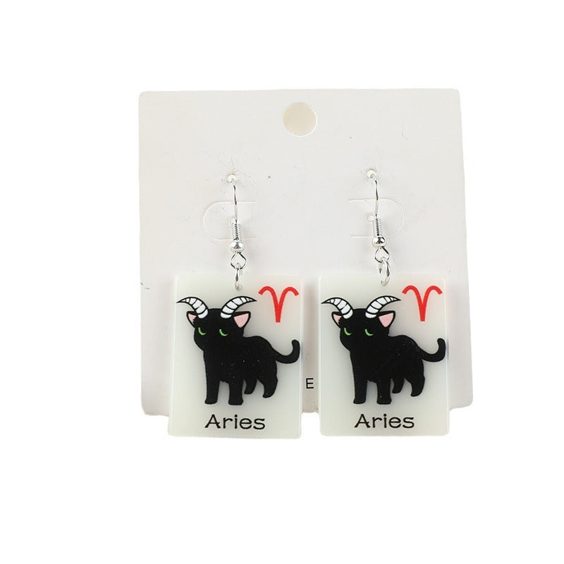 Acrylic constellation luminous cat earrings (Minimo de Compra 2) MYA-YueZ002