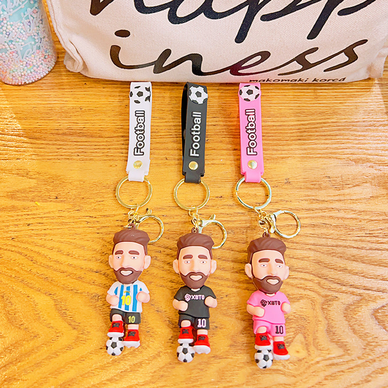 PVC cartoon football Messi keychain MYA-YiD039