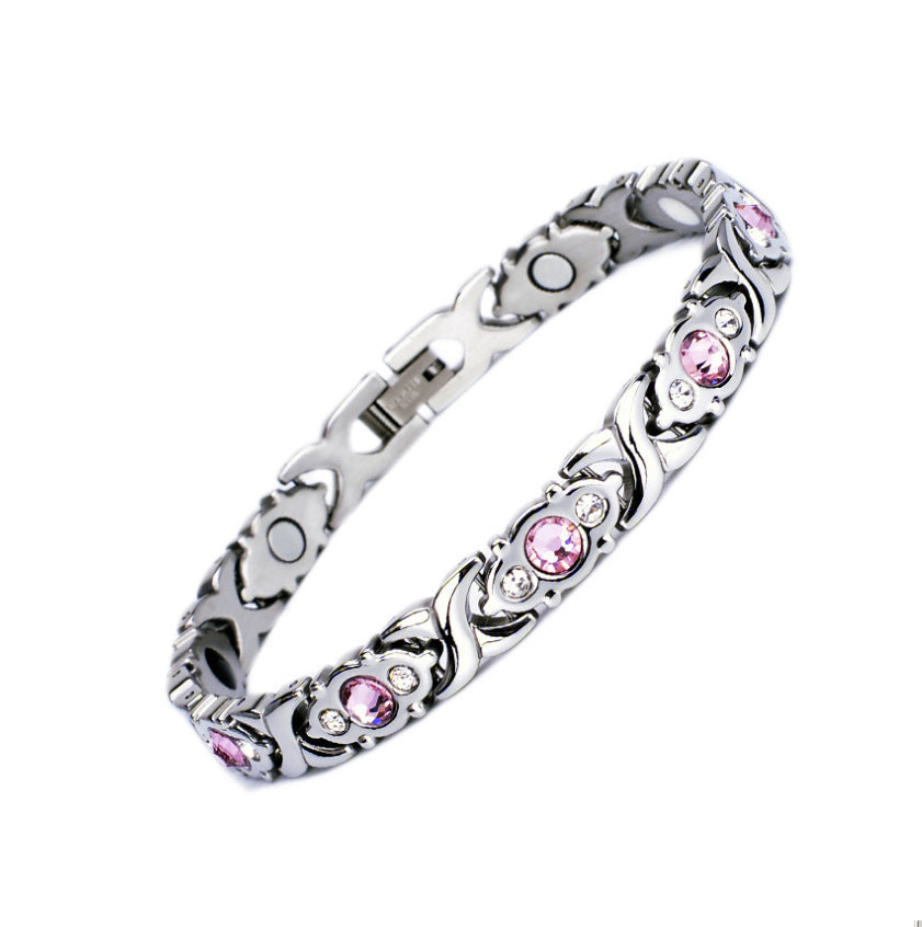 Bracelet Stainless Steel Diamond Crystal Magnet Bracelet Minimo de compra 2 XingYu002