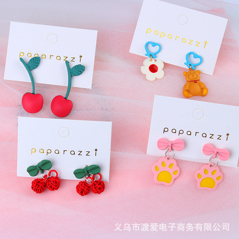 Acrylic Cherry Sweet Earrings MIC-DuAi002