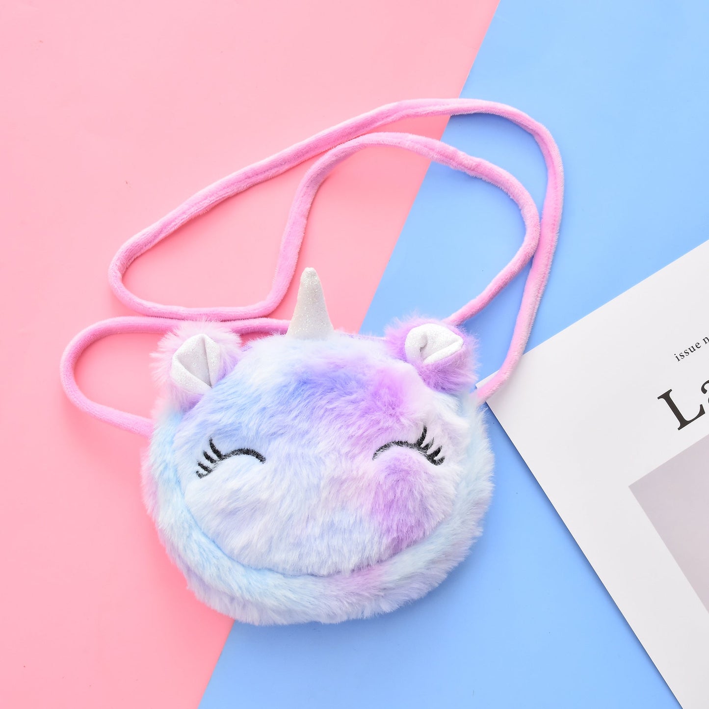 Plush cartoon unicorn messenger shoulder bag(Minimo de compra 5) MIC-SaiM006