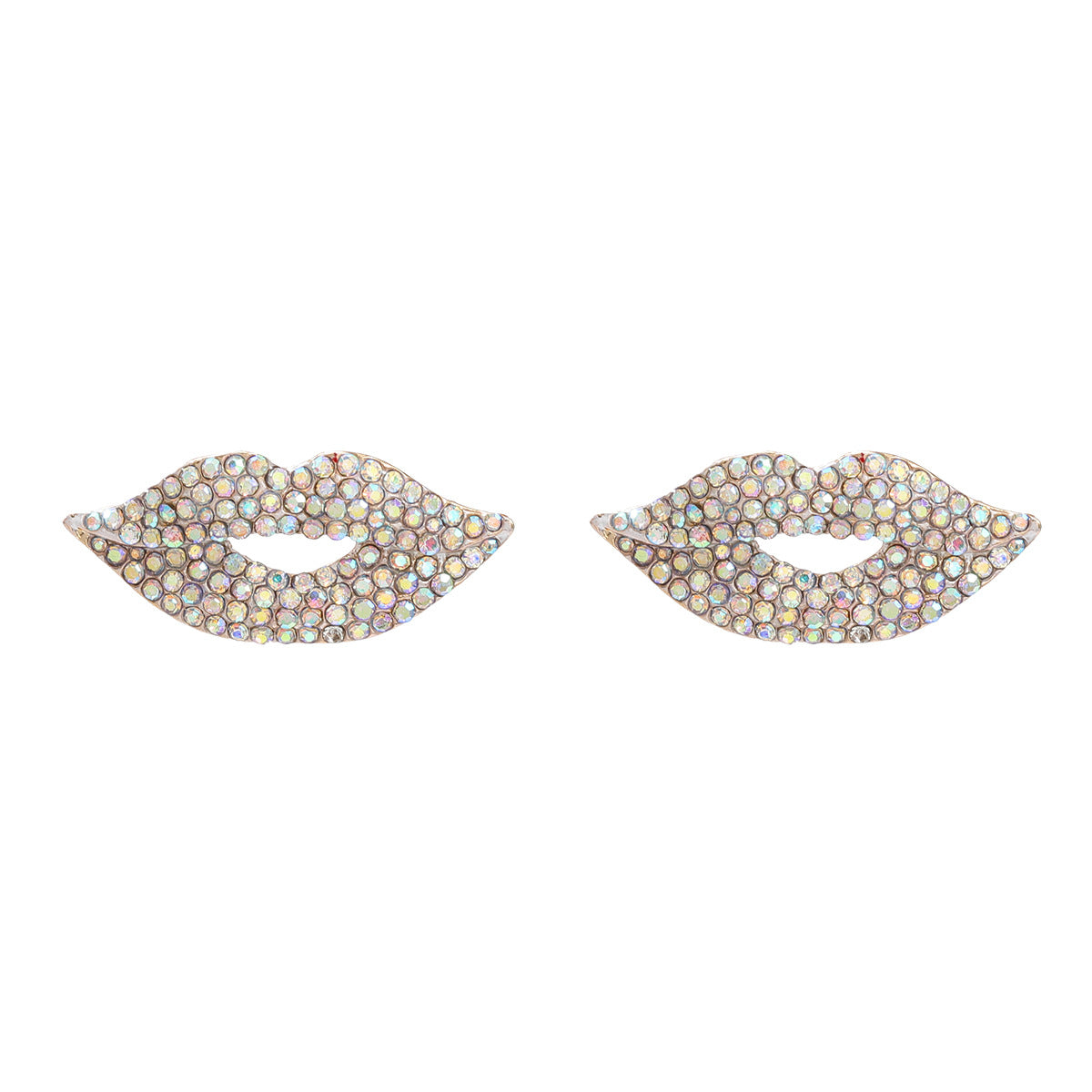 Alloy full diamond lip earrings MIC-JiuL015