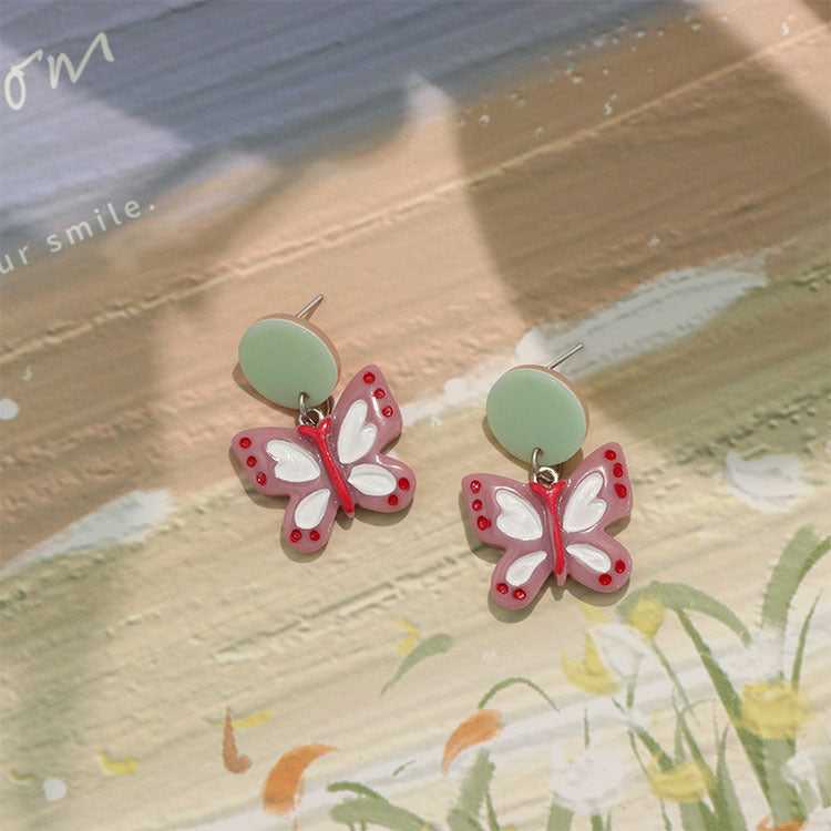 Alloy New Colored Butterfly Earrings MIC-QingJ049