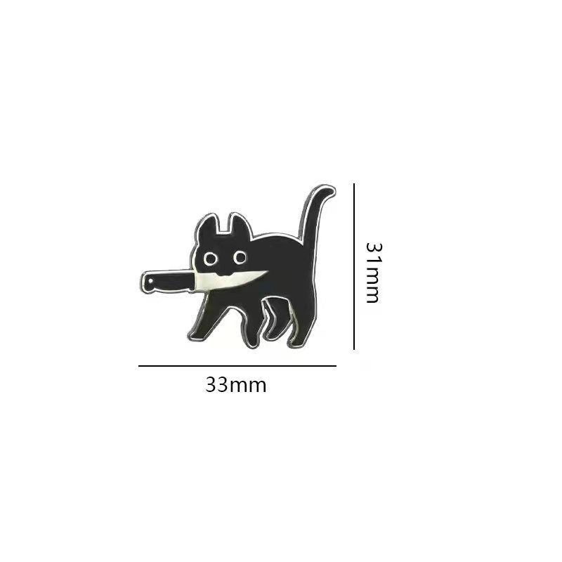 Alloy knife cat brooch (Minimo de compra 6) MIC-ShengM013