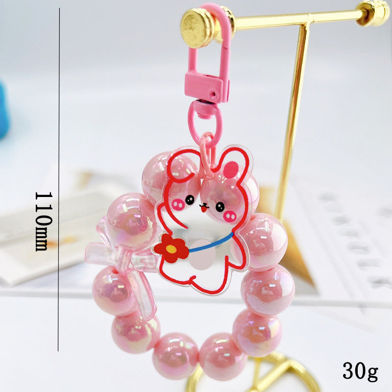 Keychains Plastic Mermaid Beaded Bear Keychain Pendant Student Gift Girl Heart MIC-GeL001