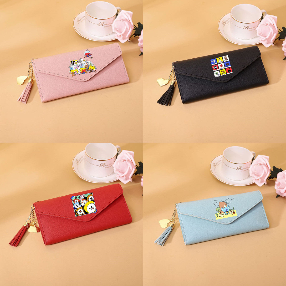 PU cartoon cute card bag tassel wallet MIC-XingY010