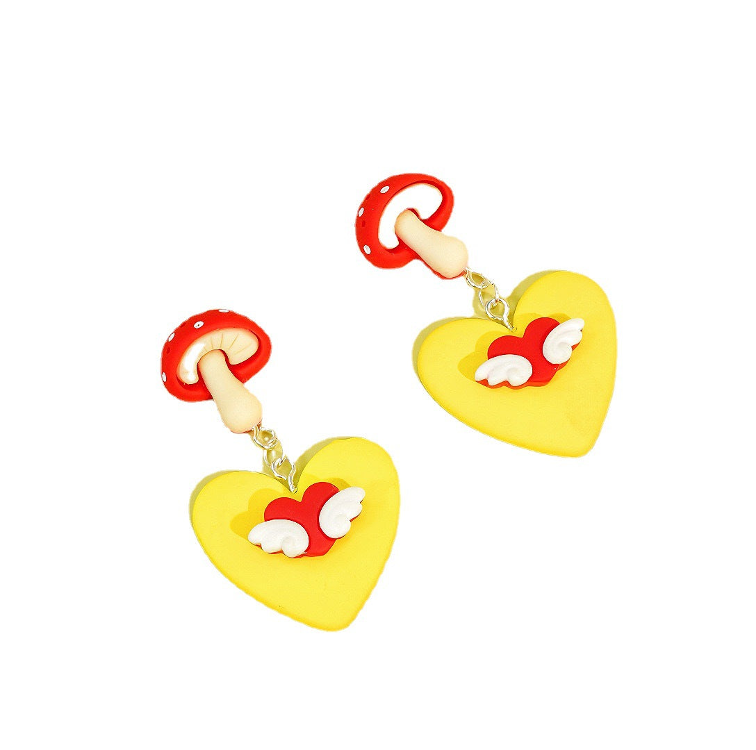 Resin cartoon cute asymmetric earrings MIC-XME010