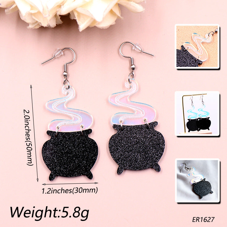 Alloy acrylic colored neon earrings (Minimo de compra 5) MIC-XiaoY083