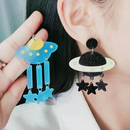 Resin Fun Rainbow Star Earrings (Minimo de Compra 2) MIC-DuA053