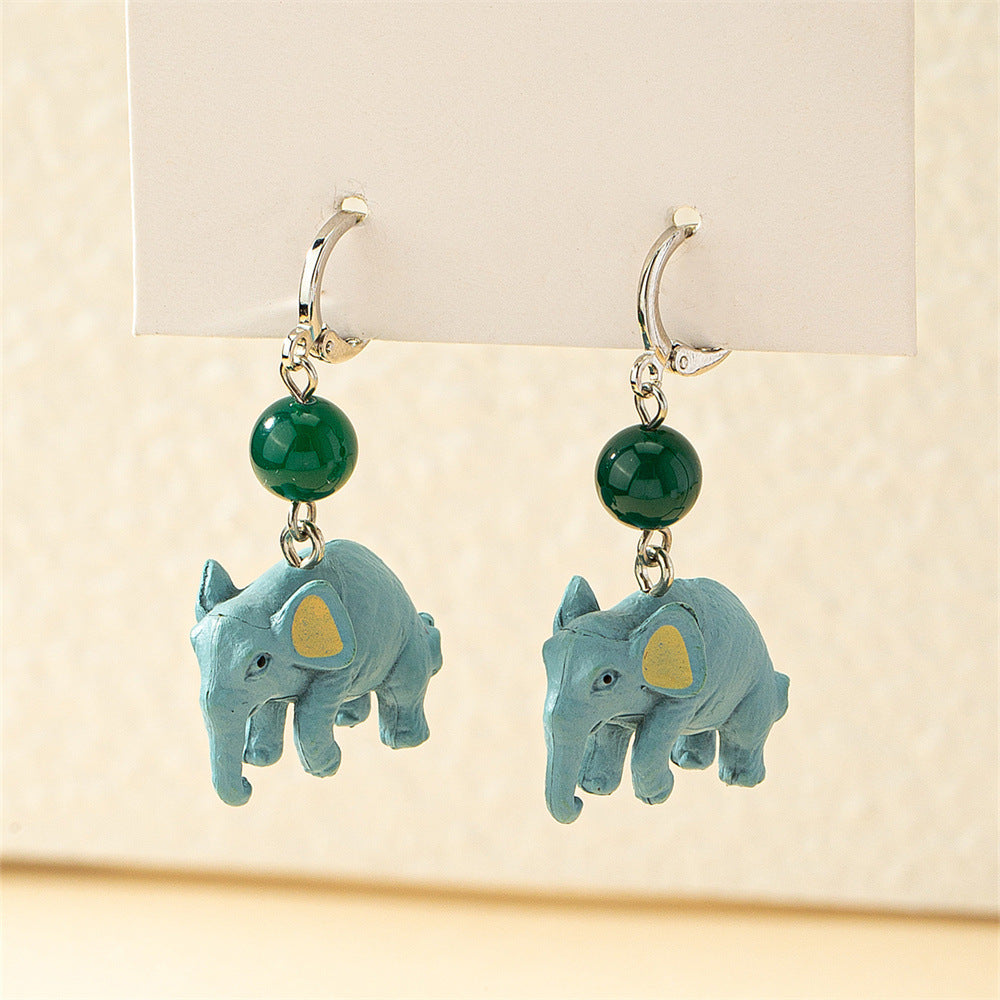 Alloy blue elephant earrings (Minimo de Compra 2) C