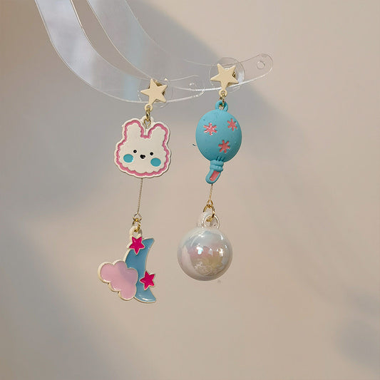 Alloy Cartoon Moon Cat Earrings (Minimo de Compra 5) MIC-JiuY067