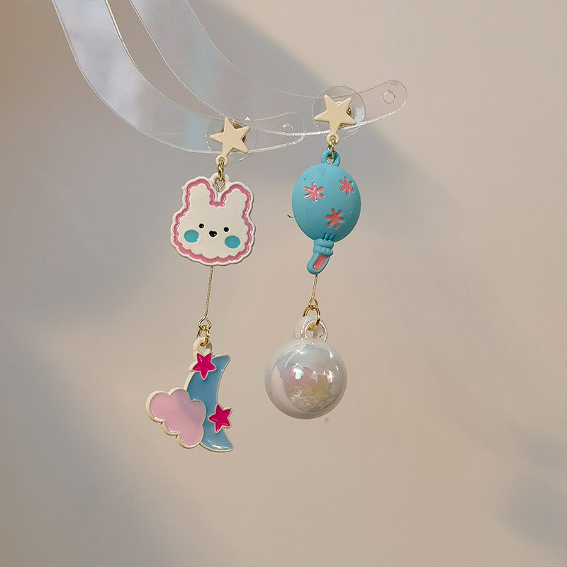 Acrylic cartoon moon cat earrings MYA-JiuY048