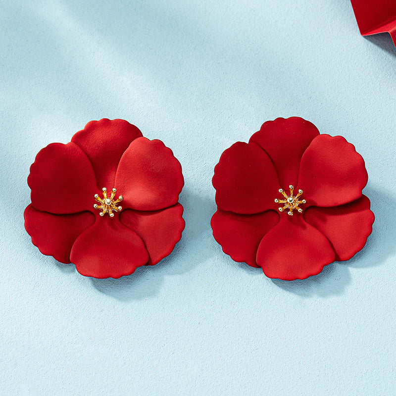 Acrylic Baked Lacquer Flower Earrings MIC-AYN021