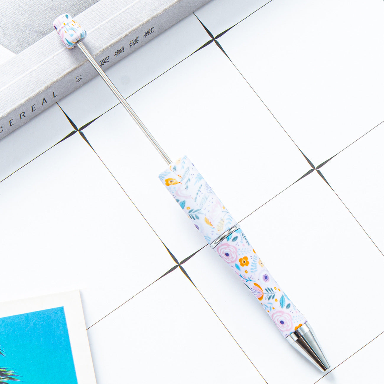 DIY Leopard Floral Cow Plastic Bead Pen HuaH002