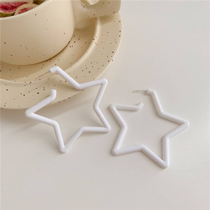 Resin Star Opening Jelly Color Earrings (Minimo de compra 2) MIC-LuoN004