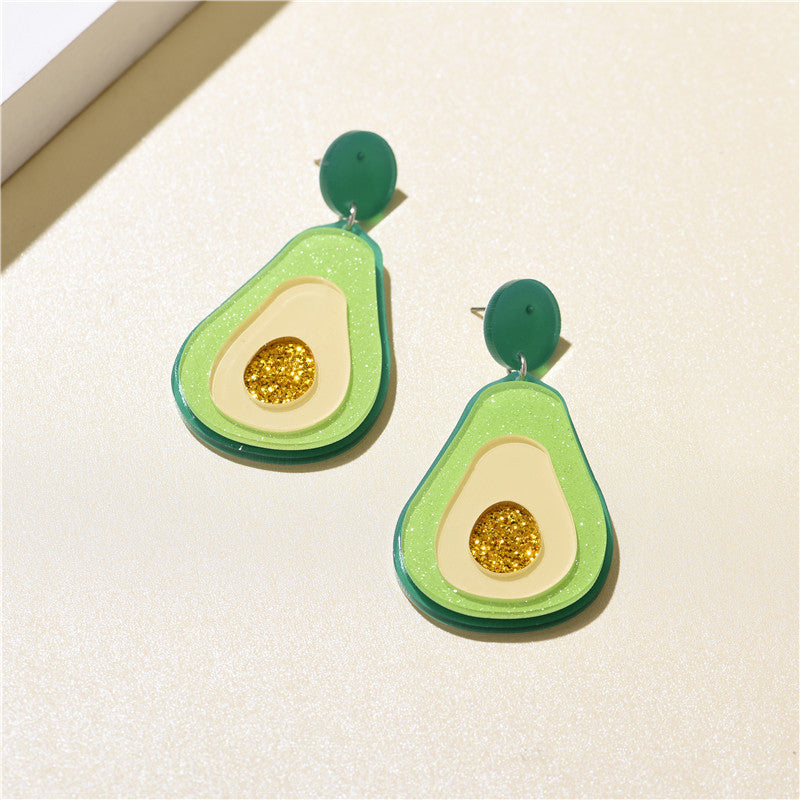 Acrylic avocado earrings (Minimo de compra 2) MIC-GanL026