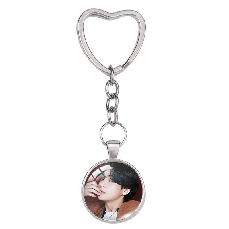 Alloy Time Gem Heart shaped Keychain MIC-XiangL040