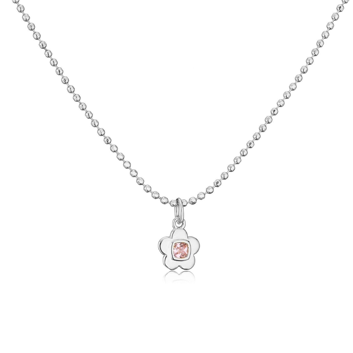 Stainless steel zircon small flower necklace MYA-JuC024