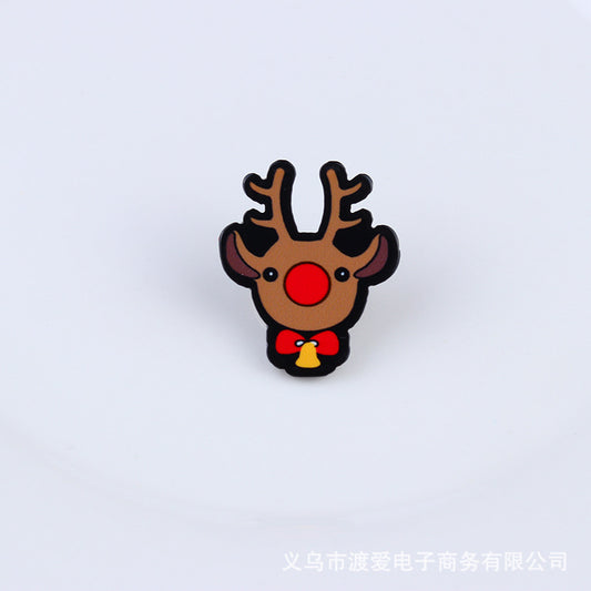 Acrylic Santa Claus Elk Snowman Earrings MIC-DuA072