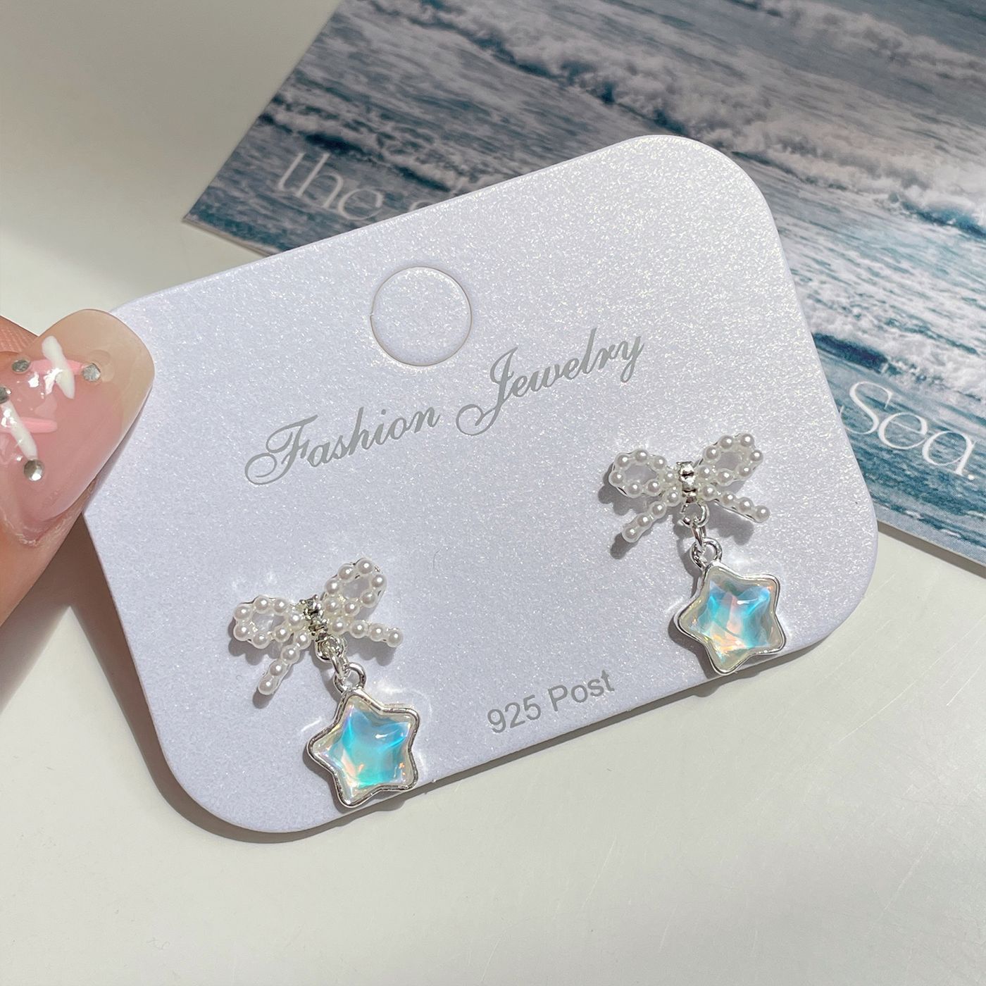 Alloy Ocean Series Blue Earrings MIC-ShuangX045