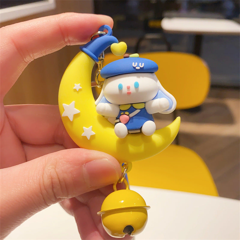 PVC moon rabbit keychain （Minimo de compra 2） MYA-YouM003