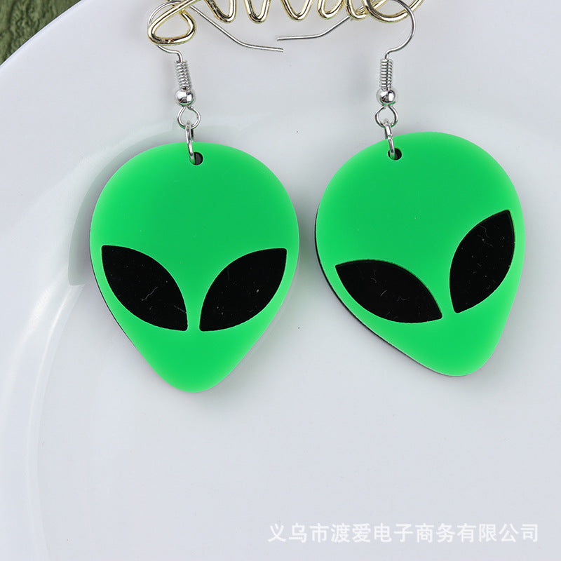 Acrylic Fluorescent Alien Earrings MIC-DuAi011