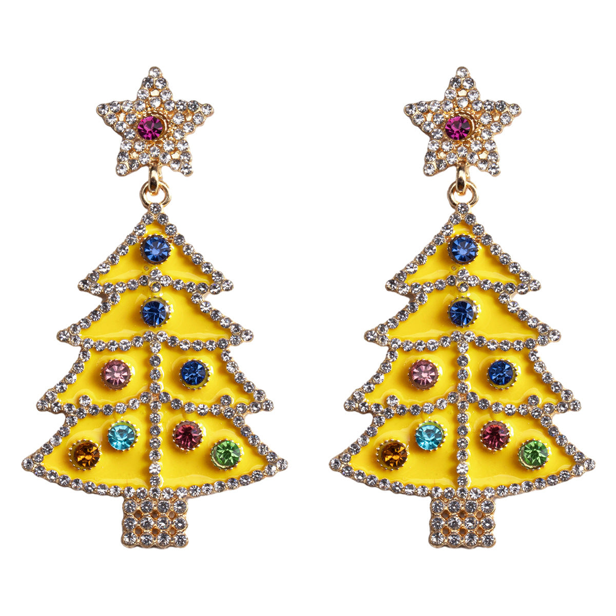 Alloy Christmas Tree Bell Earrings (Minimo de Compra 2) MIC-DWKM006