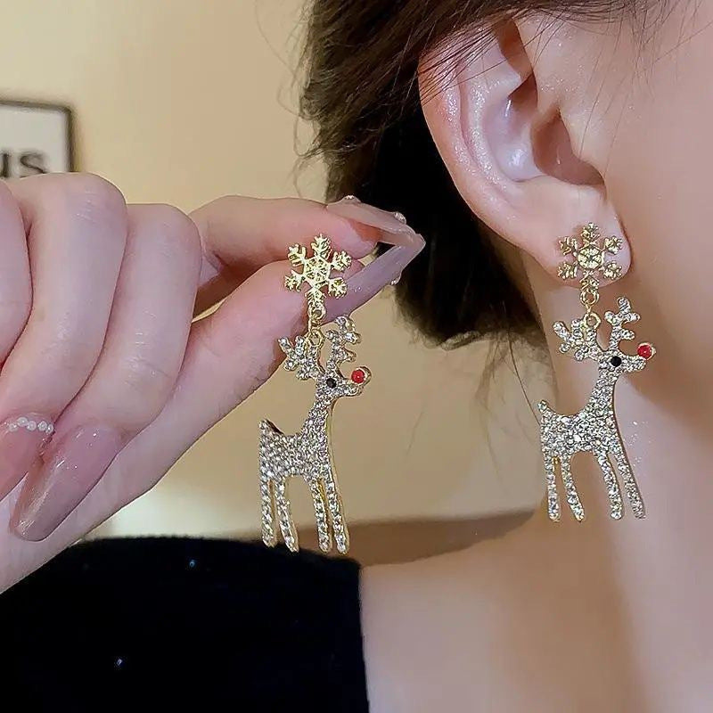 Alloy cartoon Christmas tree tassel earrings MIC-ChuY011