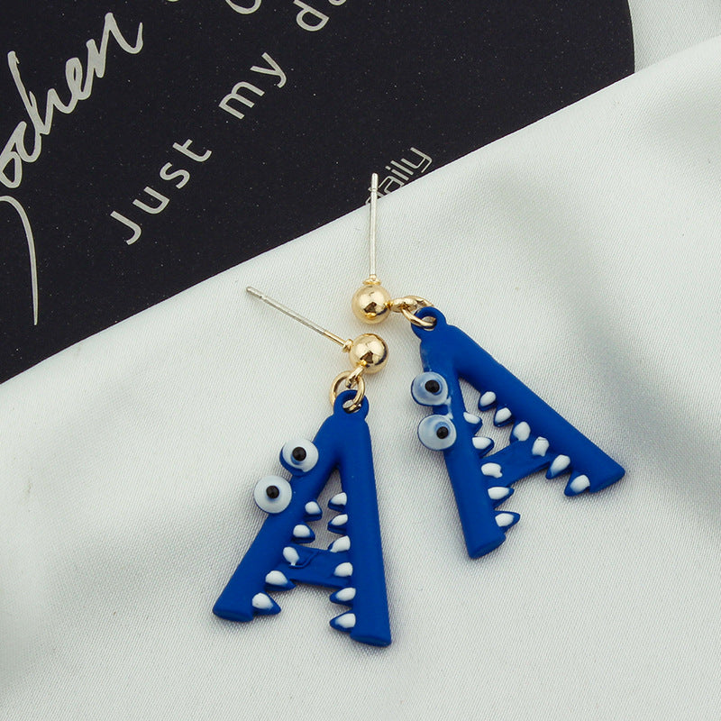 Alloy letter crocodile earrings MYA-XinT015