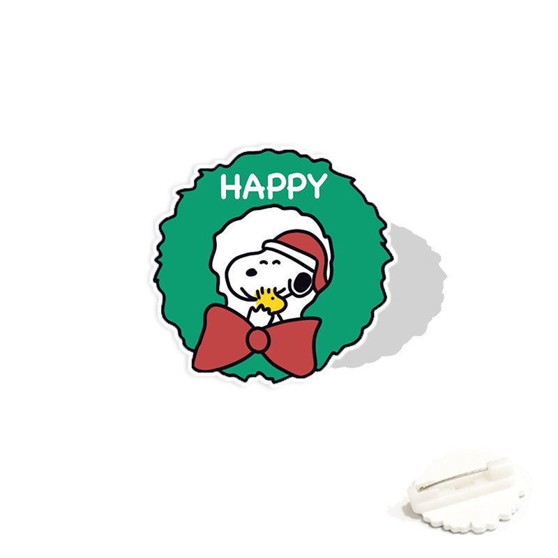 Acrylic cartoon cute Snoopy brooch (Minimo de compra 2) MYA-WeiJ005