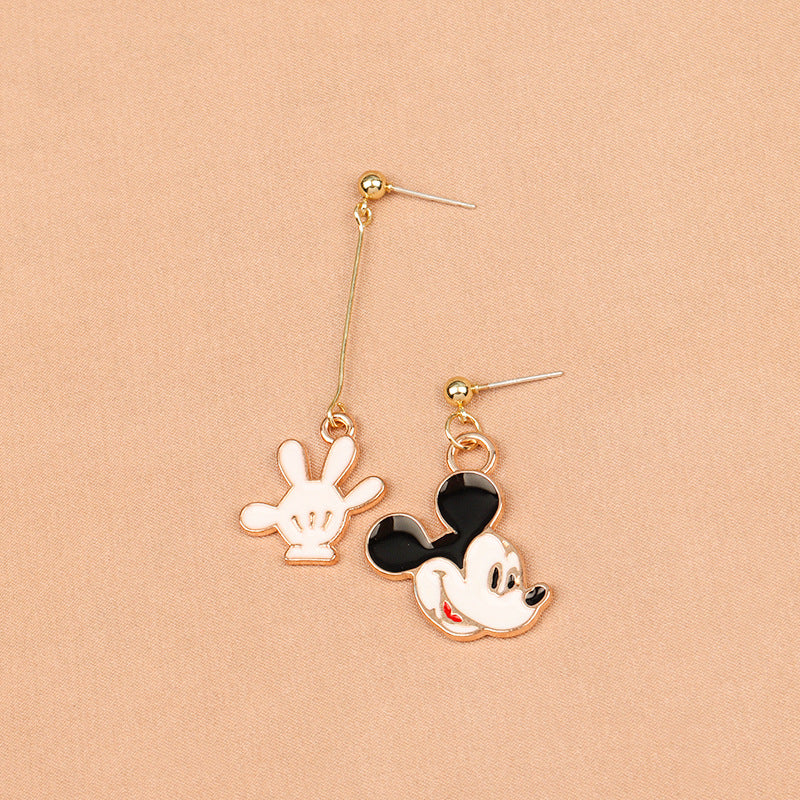 Alloy asymmetric cute mouse earrings （Minimo de compra 2） MYA-FuZ003