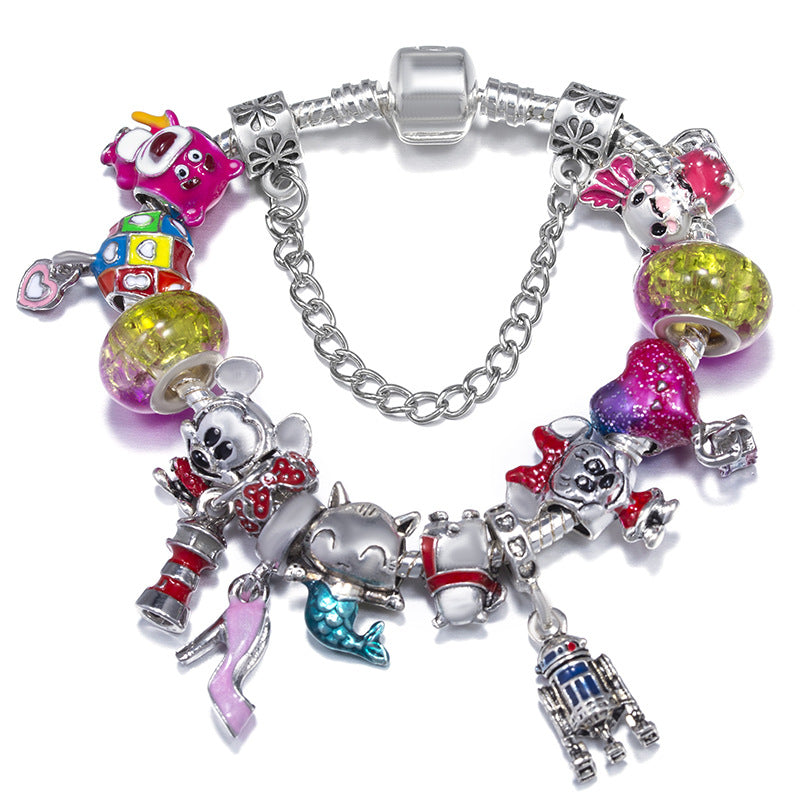 Alloy DIY Pandora Cartoon Bracelet MYA-LiY020