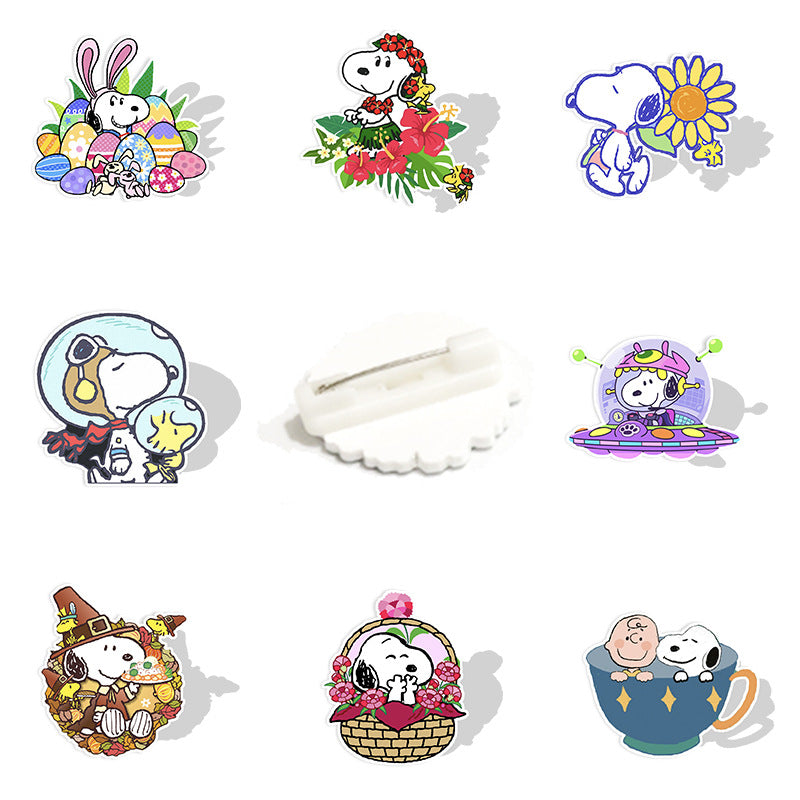 Acrylic cartoon cute Snoopy brooch (Minimo de compra 2) MYA-WeiJ011