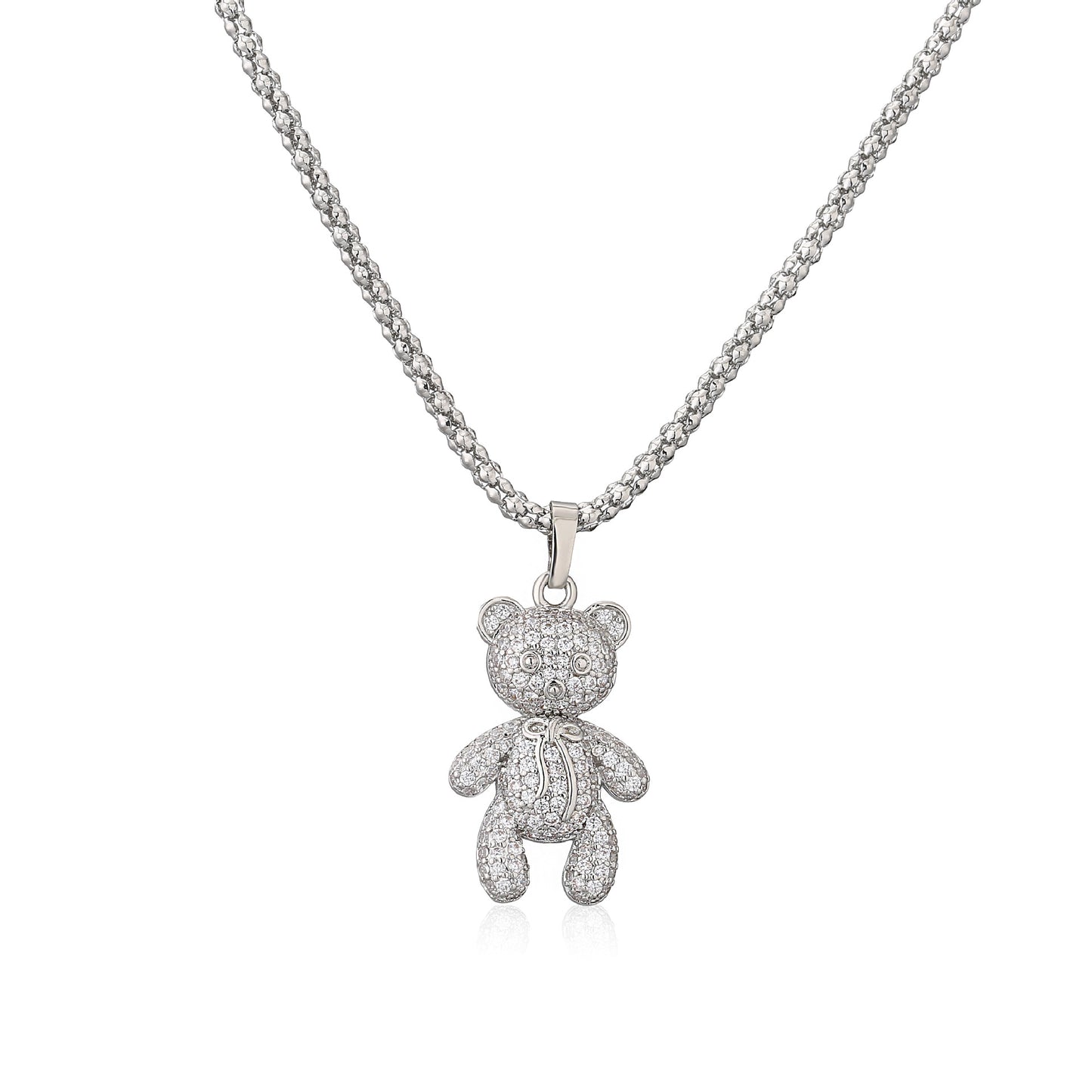 Stainless steel cute little bear necklace MYA-JuC016