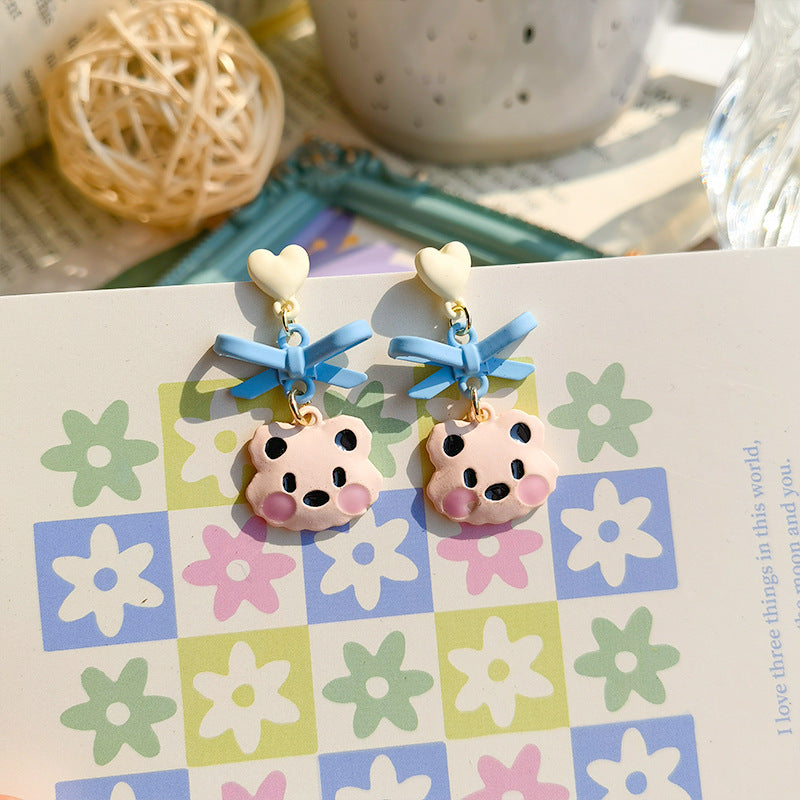 Resin cute little bear earrings MIC-JiuY031