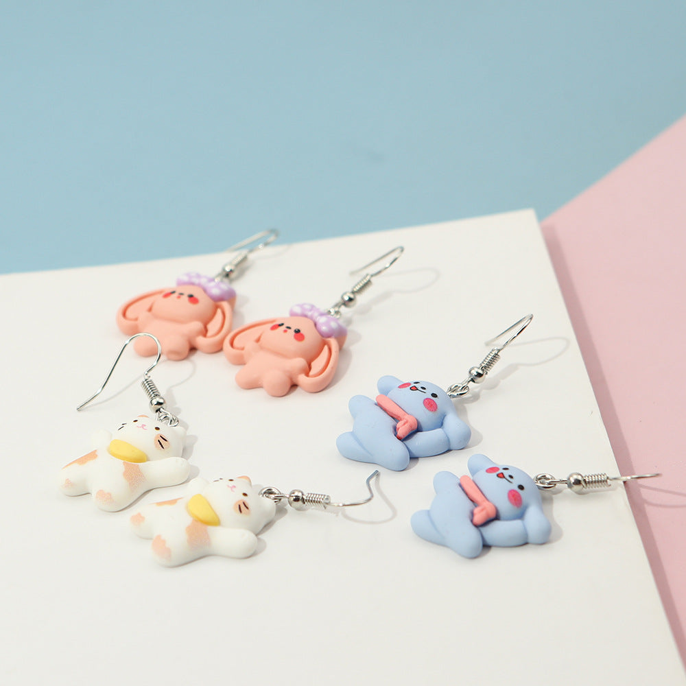 Alloy cartoon animal rabbit elephant earrings MIC-NiQ028