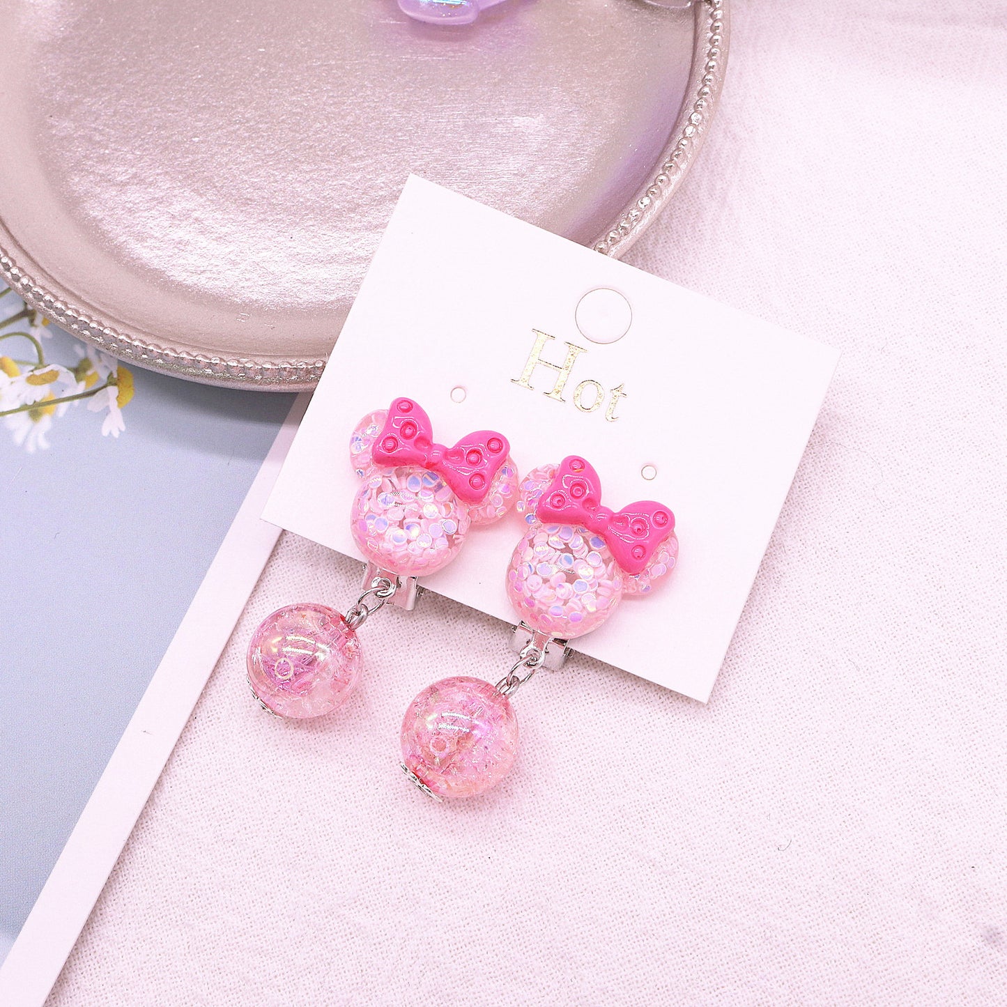 Resin cute pink ear clip (Mimimo de compra 2) MIC-MuM017