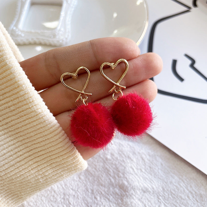 Alloy New Fashion Love Plush Earrings (Minimo de Compra 2) MIC-SBL009