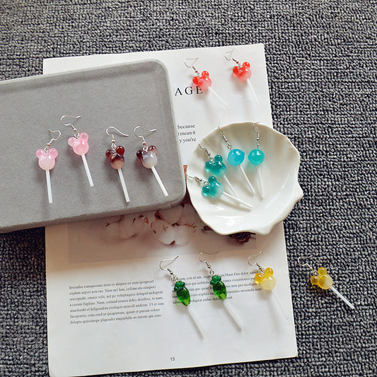 Resin lollipop long earrings (Minimo de Compra 2) MYA-XieN040