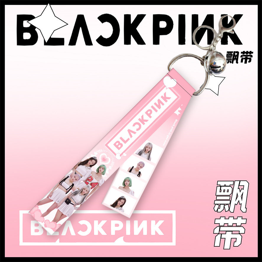 Alloy ribbon bell blackpin keychain (Minimo de Compra 2)  MYA-ManM009