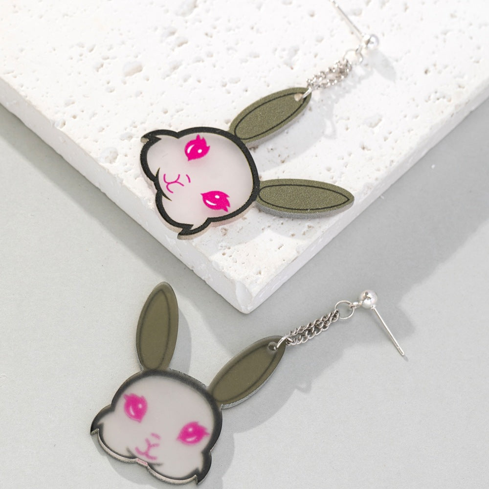 Acrylic cute cartoon rabbit earrings (Minimo de Compra 2) MYA-BeiQ007