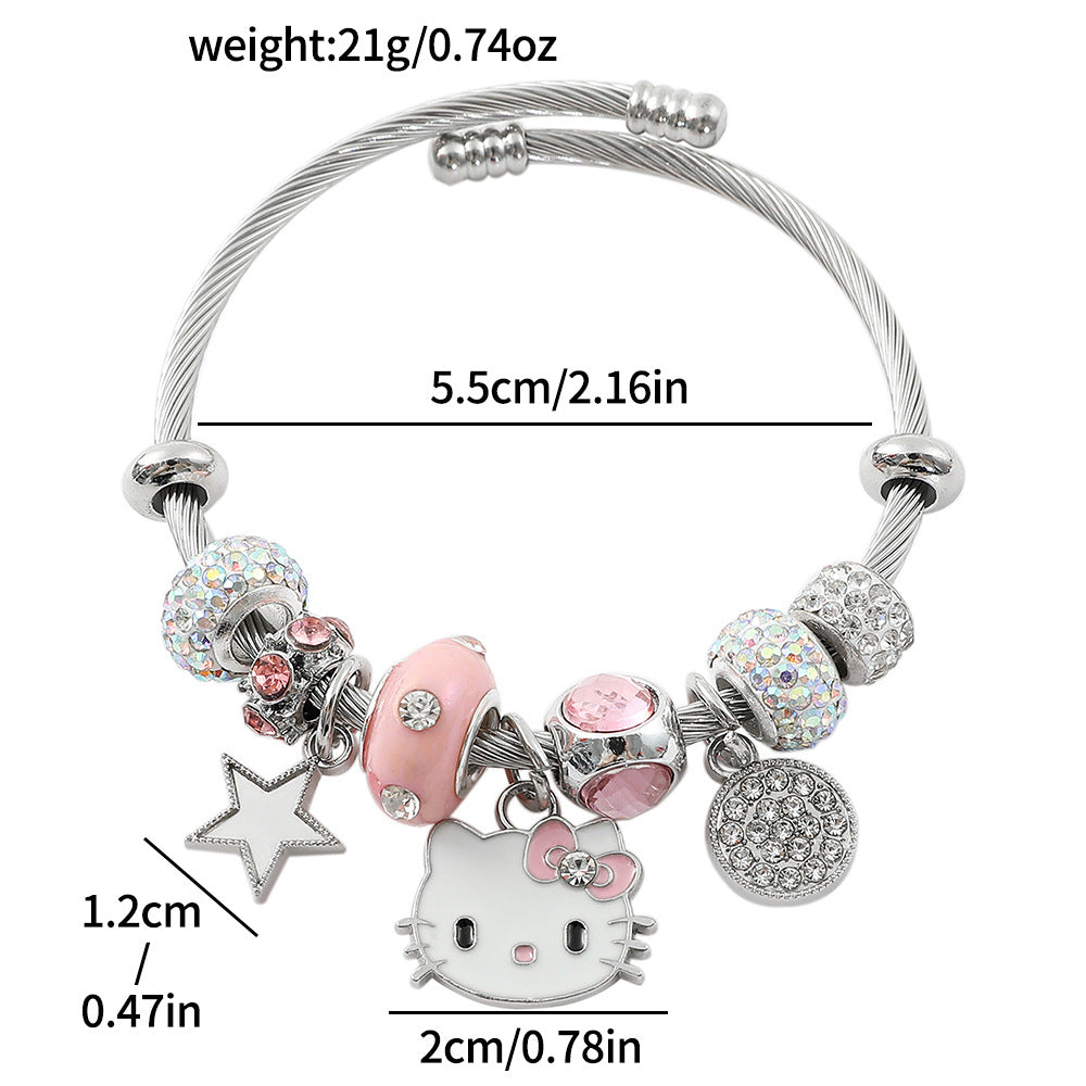 Alloy Cartoon Little White Rabbit Love Bracelet (Minimo de Compra 5) MYA-ZhuoX031