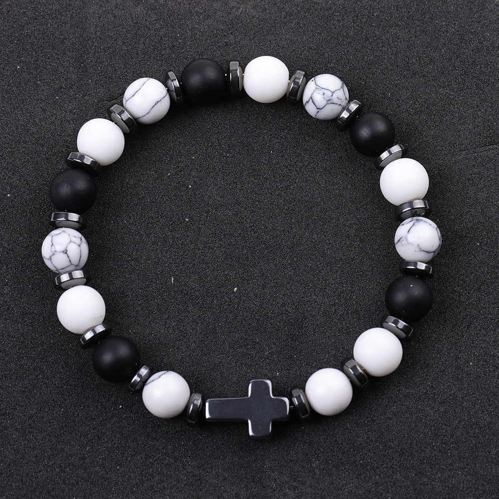 Alloy black magnetic long cross bracelet MIC-XiuH018