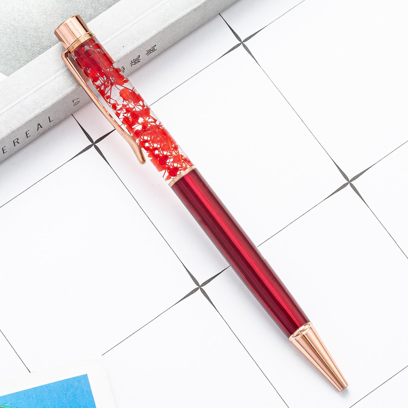 DIY Dried Flower Metal Ballpoint Pen Huah023