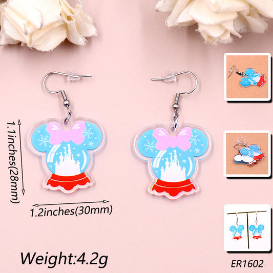 Acrylic Castle Crystal Ball Earrings （Minimo de compra 5） MYA-XiaoY019