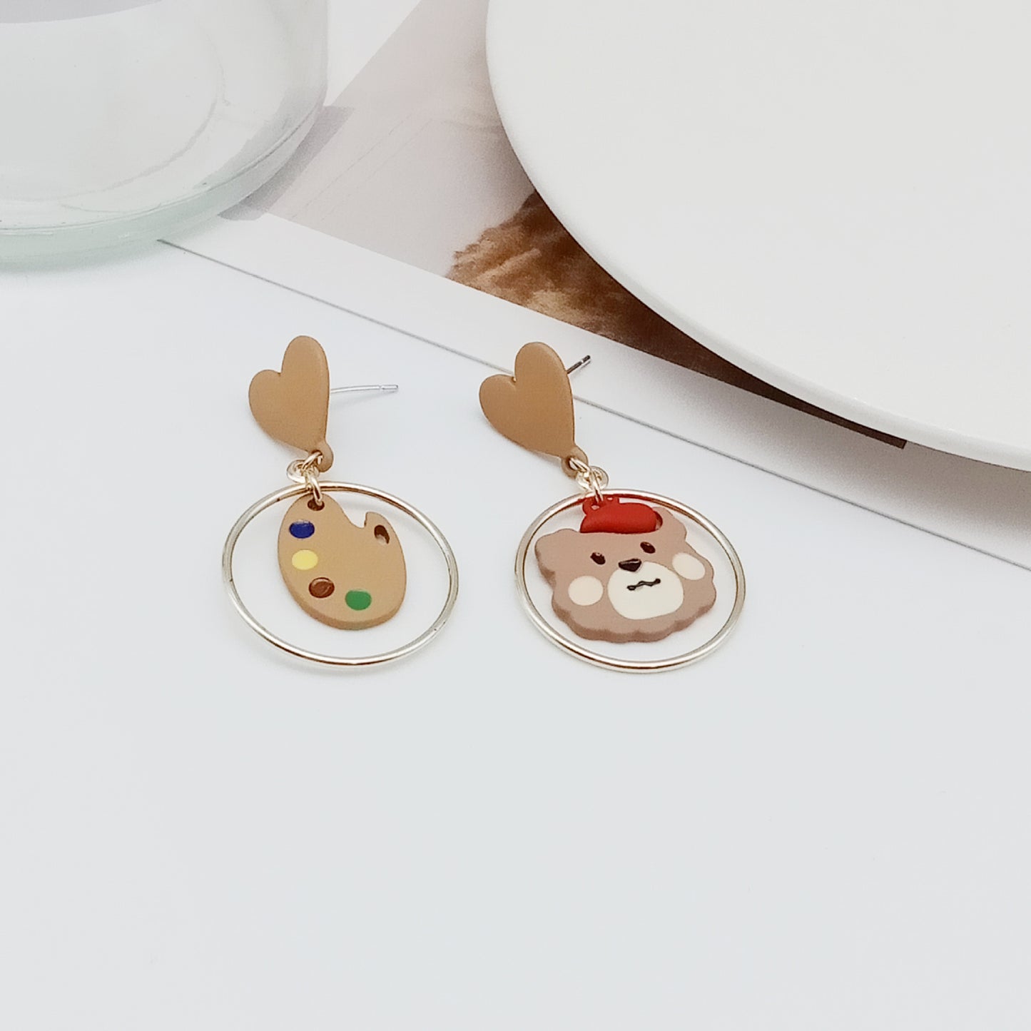 Alloy cartoon little bear drip oil ear clip (Minimo de Compra 2) MIC-KaiT006