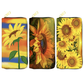 PU Flower Sunflower Wallet (Minimo de compra 3) MYA-JiR049