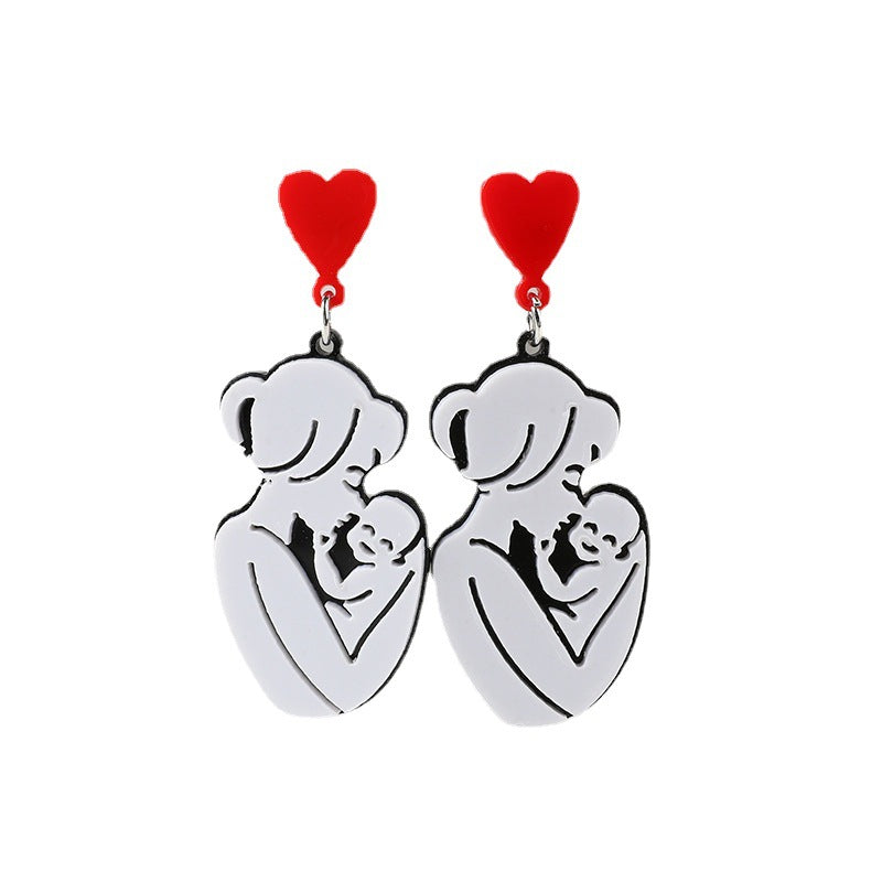 Acrylic Embossed Mother's Day Earrings (Minimo de Compra 2) MIC-YouY012