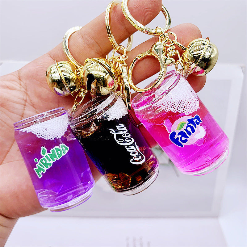 Keychains For Backpacks into oil iced drink cola bottle keychain MOQ≥2 DMF013