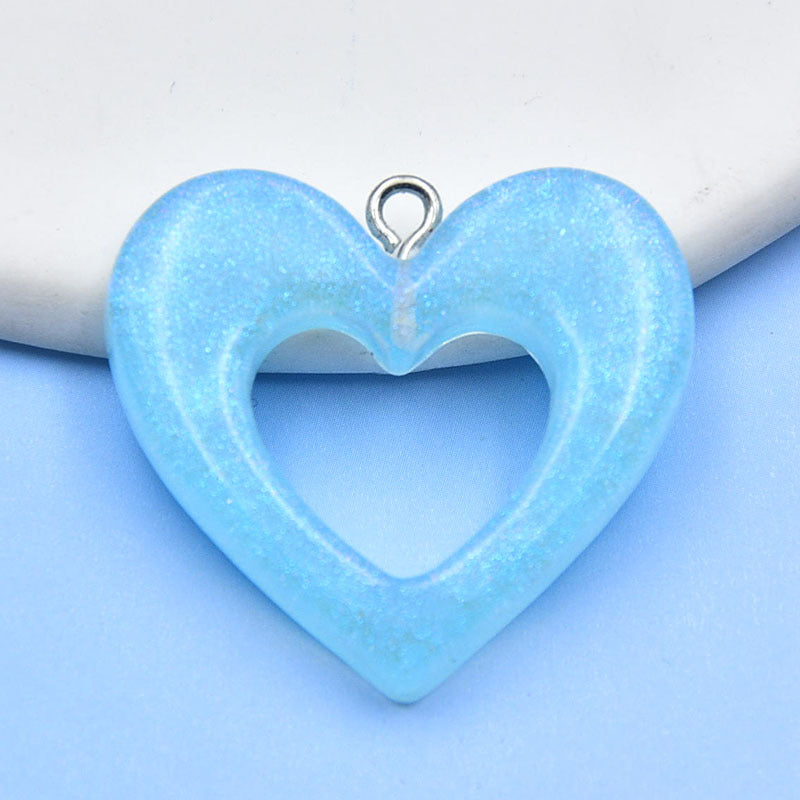 Resin glitter powder hollow heart accessories MYA-HuiX006